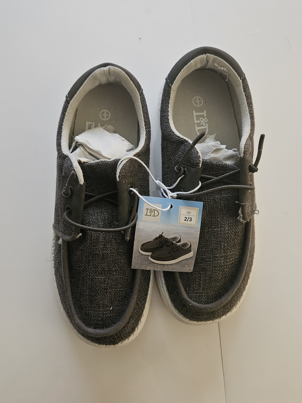 Kids Gray Canvas Casual Shoes NWT